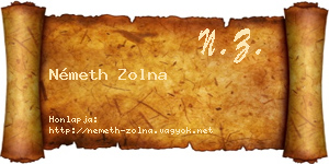 Németh Zolna névjegykártya